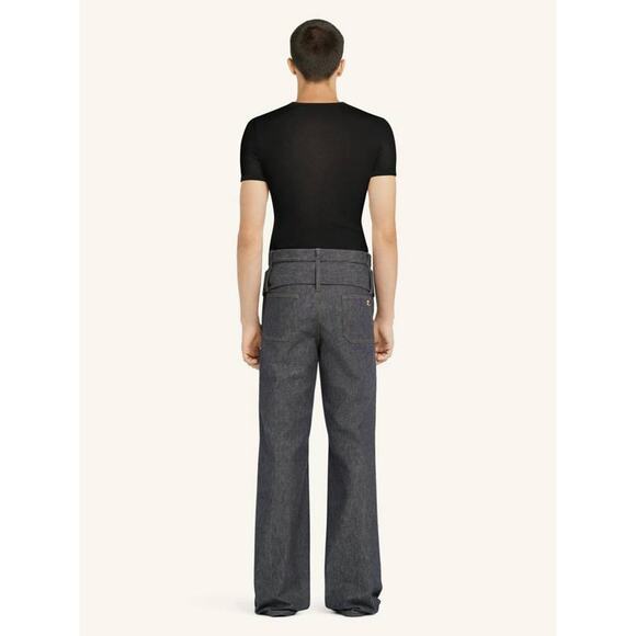 Courreges Mens Short Sleeve Mesh Tee Shirt in Black M - Picture 2 of 4